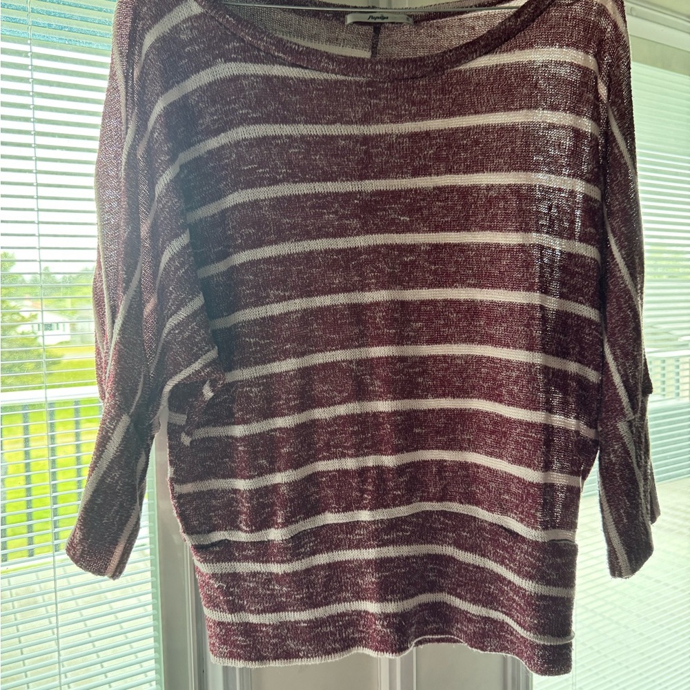 Striped Maroon and White Sweater